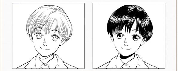 Painting black with brush pen